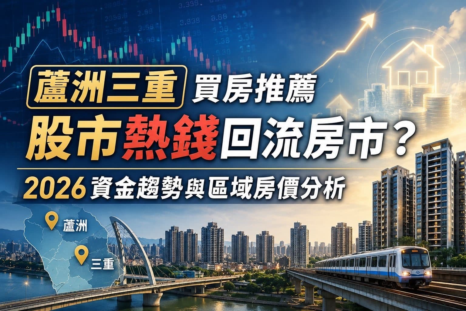 蘆洲三重買房推薦|股市熱錢回流房市?2026資金趨勢與區域房價分析